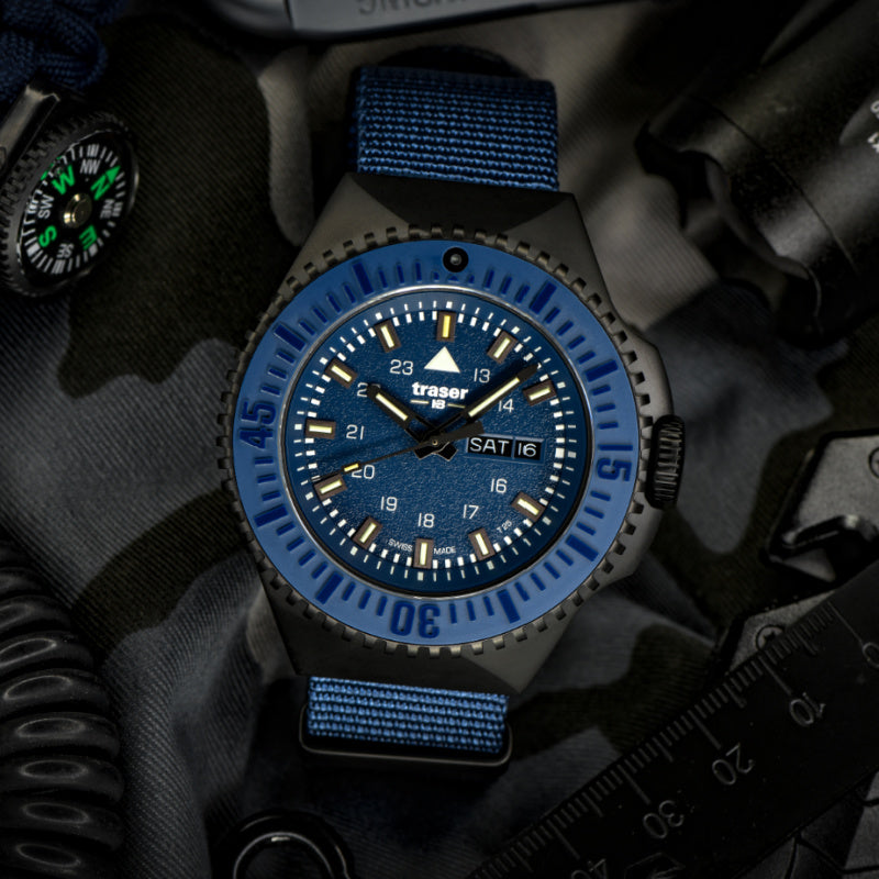 Deep Blue DayNight Stealth Ops Black Carbon Case Diver Automatic NH35 44mm  Watch | eBay