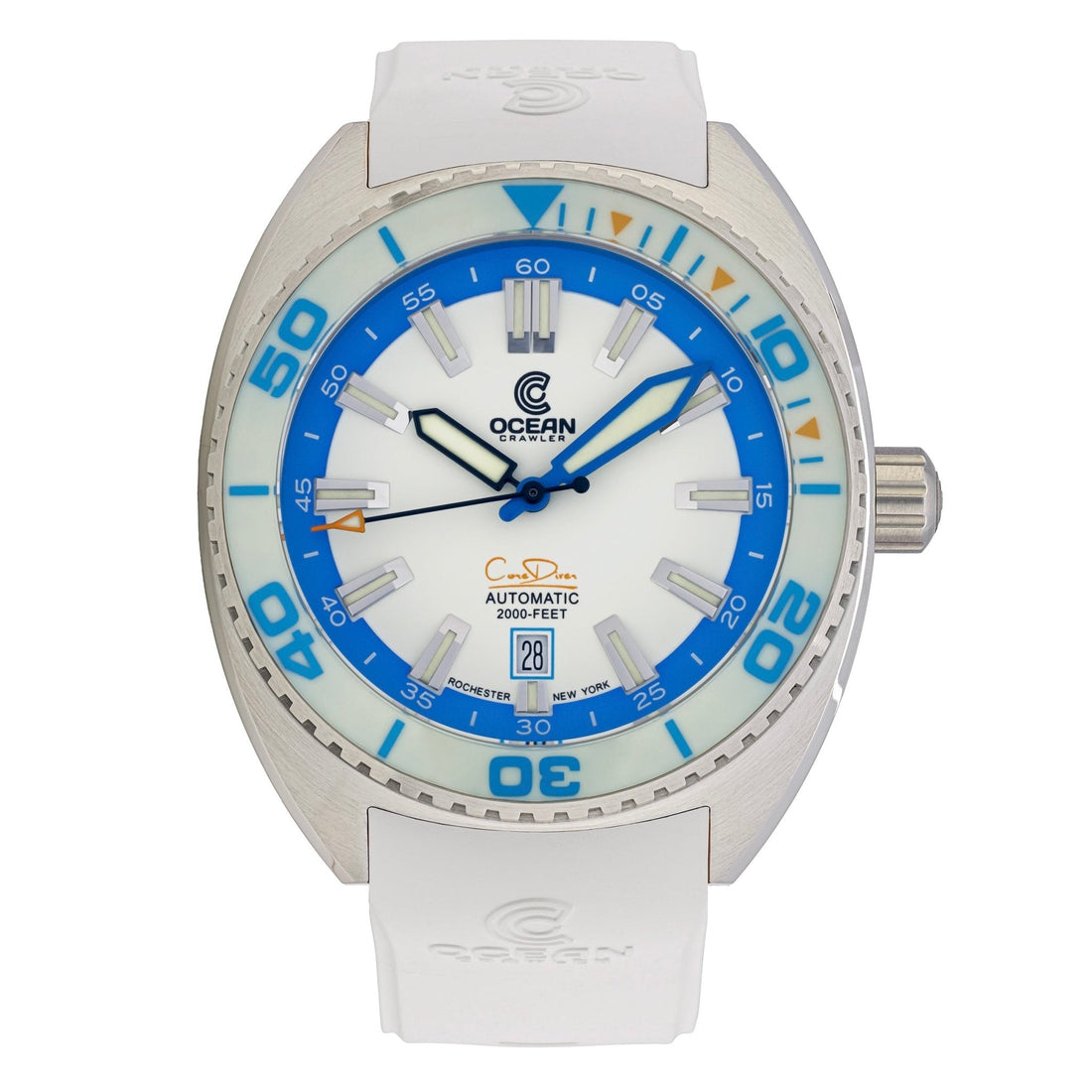 Ocean Crawler Core Diver Springtime Full Lume Blue (2 Straps Included)