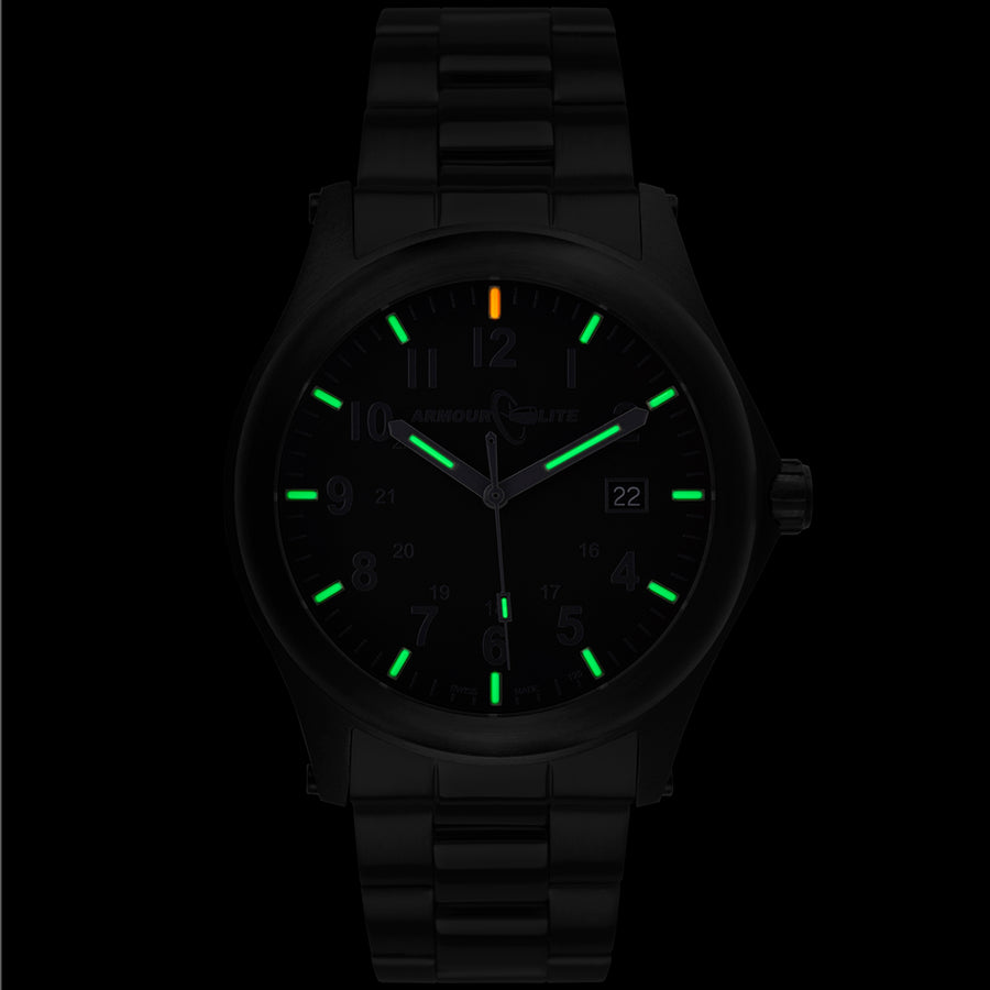 ArmourLite Field Series AL105 Swiss Made Tritium Illuminated Watch with Shatterproof Armourglass