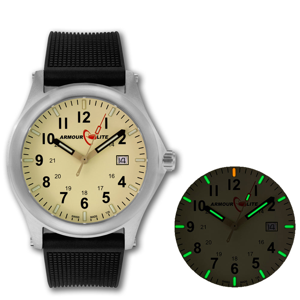 ArmourLite Field Series AL132 Swiss Made Tritium Illuminated Watch with Shatterproof Armourglass