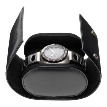 Alsta Italian Leather Oval Travel Watch Box