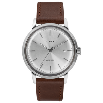 Marlin® Automatic 40mm Leather Strap Watch - White Dial (TW2T22700ZV)
