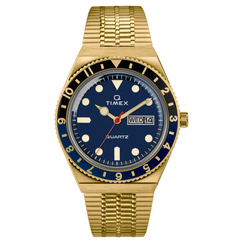 Q Timex Reissue 38mm Stainless Steel Bracelet Watch -Gold Tone (TW2U61400ZV)