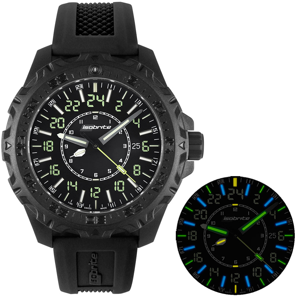 Isobrite ISO3011 MIL24 II 24-Hour Military-Time T100 Tritium Illuminated Watch